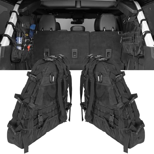 Hooke Road Bronco Roll Bar Storage Cargo Bag Rear Trunk Multi Pockets Cage Organizer for 2021 2022 2023 2024 2025 Ford Bronco 4-Door Interior Accessories (Exclude Bronco Raptor & Sport) - Image 1