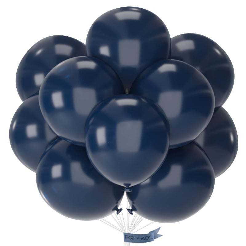 PartyWoo Navy Blue Balloons 20pcs 18 Inch Matte Helium Dark Blue Latex Balloons for Graduation Wedding Anniversary Sports Theme Boy Baby Shower Men Birthday Bachelorette Party Decorations BlueY72 - Image 3