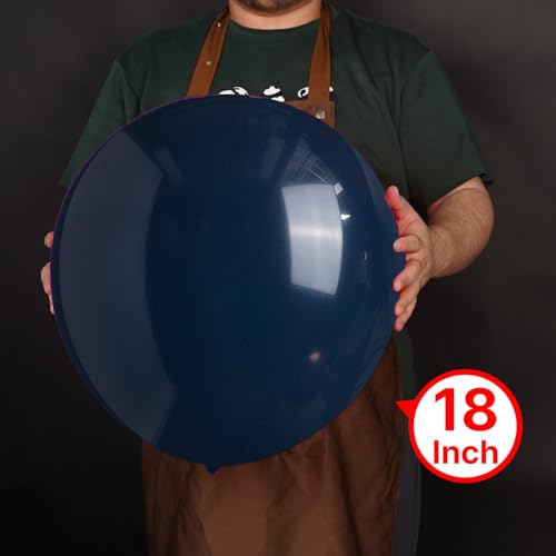 PartyWoo Navy Blue Balloons 20pcs 18 Inch Matte Helium Dark Blue Latex Balloons for Graduation Wedding Anniversary Sports Theme Boy Baby Shower Men Birthday Bachelorette Party Decorations BlueY72 - Image 5