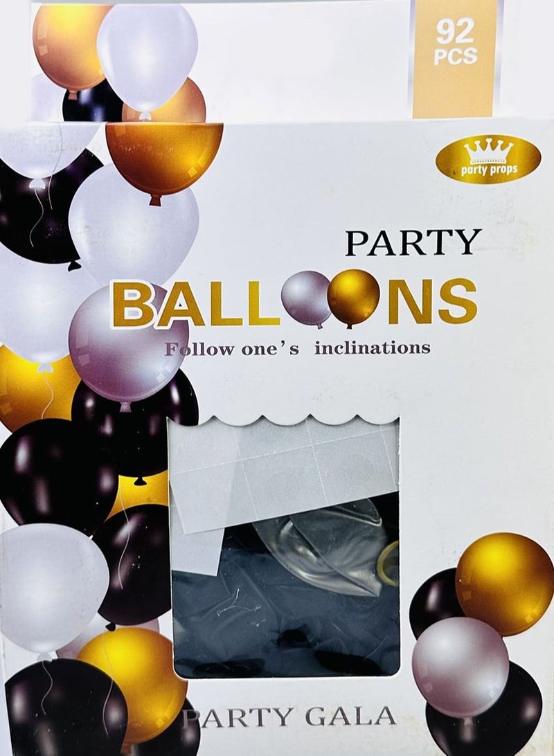 YOMA 92 PCS Black , Gold and Metallic Silver Balloon Garland Arch kit, Wedding Birthday Graduation Party Baby Shower Decorations Supplies  Arch Kit, 18/12/10/7 Inch chain 1PC 5M balloon chain 1 PC 5M Rope  - Image 3