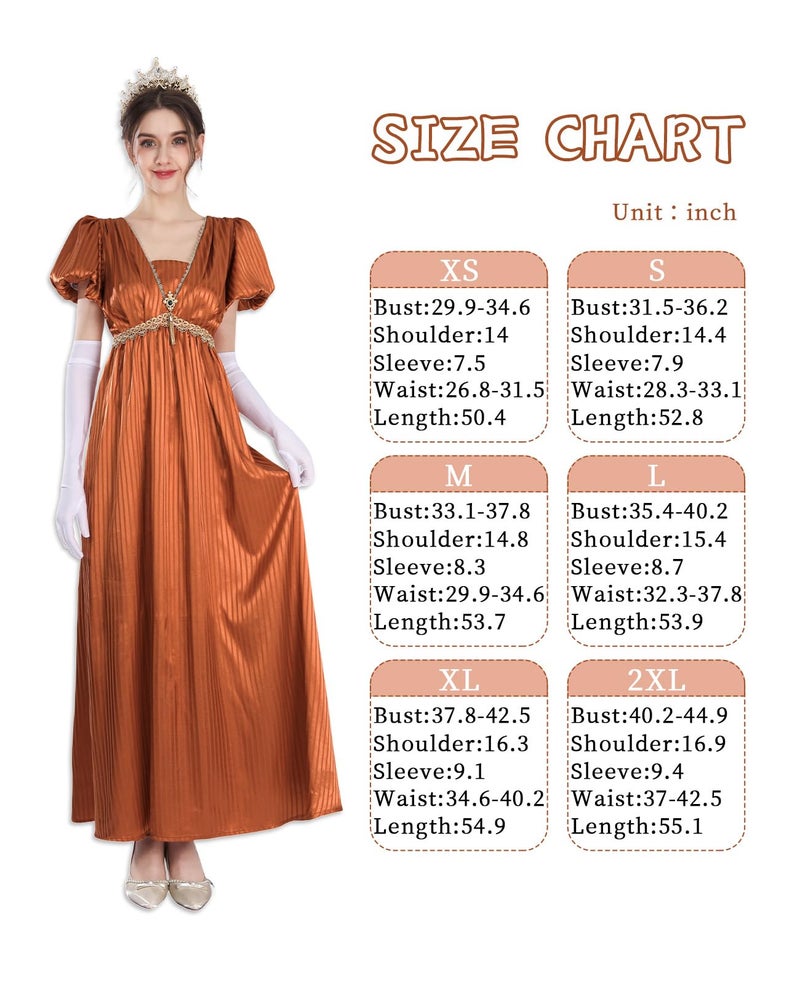 NSPSTT Regency Dresses for Women Plus Size Victorian Ball Gown Tea Party Empire Waist Costume with Glove,Size XL - Image 5