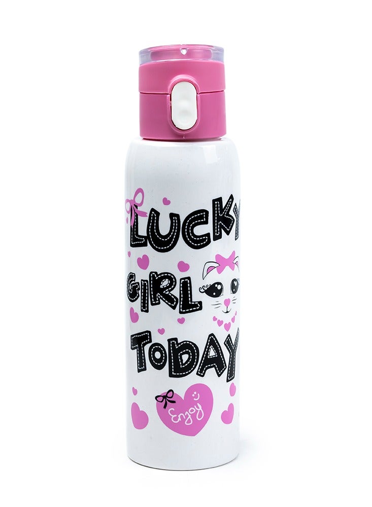 Herevin 504Ml Poly-Carbonate Sports Bottle With Hanger - Lucky Girl Today Design - Image 1
