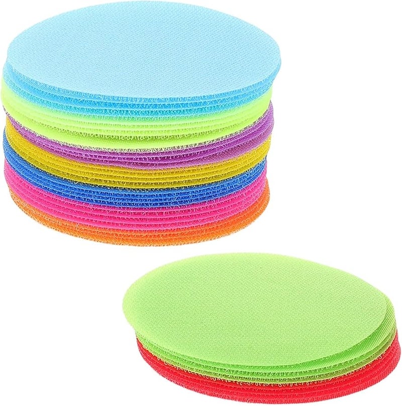 72 قطعة من نقاط السجاد ذاتية اللاصق قابلة لإعادة الاستخدام لعلامات البقع على أرضية الفصل الدراسي - Image 1