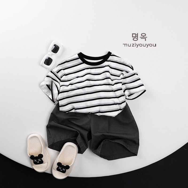 Unisex Striped Short-Sleeve T-Shirt – Casual Summer Top for Boys and Girls - Image 4