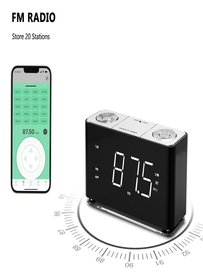 iTOMA Clock Radio, Alarm Clock with APP Control, Large LED Display, FM Radio, Dual Alarm, Two USB Charging Port, Night Light, Auto & Manual Dimmer, Snooze, Sleep Timer 507 - Image 5