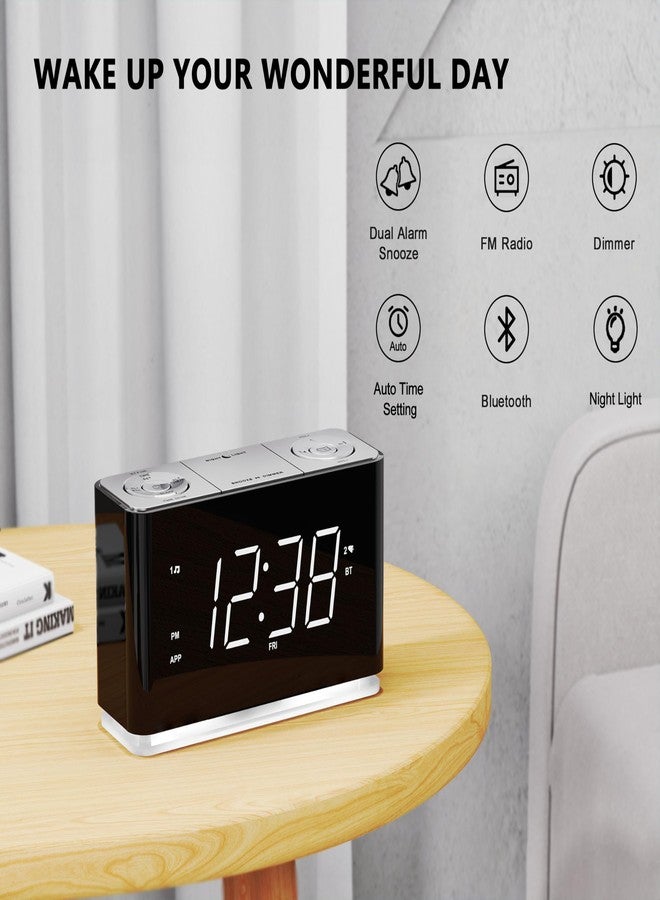 iTOMA Clock Radio, Alarm Clock with APP Control, Large LED Display, FM Radio, Dual Alarm, Two USB Charging Port, Night Light, Auto & Manual Dimmer, Snooze, Sleep Timer 507 - Image 2