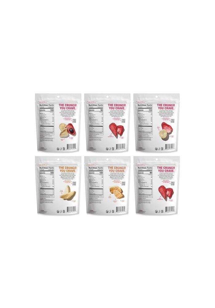 Crunchies FreezeDried Fruit Variety Packs 100 All Natural Crispy Fruit Non GMO and Kosher Resealable Freeze Dried Fruit Snack Bags Pack of 6 5 Flavor Variety Pack - Image 5