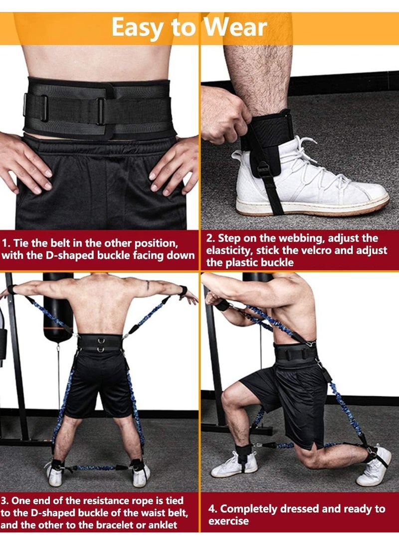 founder Boxing Resistance Bands Set for Speed and Agility, Workout Band Ankle Exercise Bands Legs Ankle Straps for Resistance Training Enhance Explosive Power - Image 3
