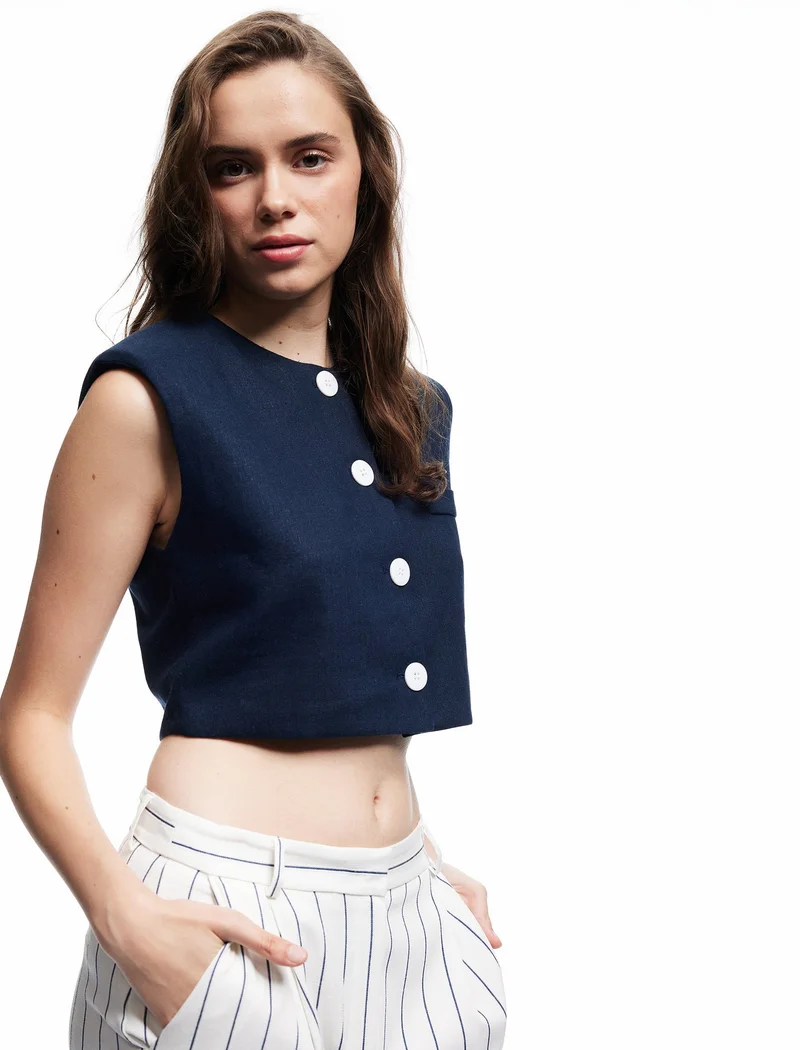 كوتون Linen Vest