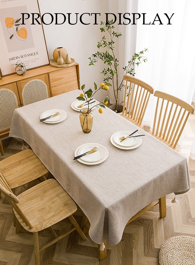 DUNISO Cotton Linen Tablecloth, Household Anti Slip Table Mat With Tassels,Washable Rectangular Tea Table Tablecloth, Dustproof, Heat Resistant And Wear Resistant, Suitable For Dining Tables, Desks, Dressing Tables, Counters, Coffee Tables, 132*180cm - Image 5