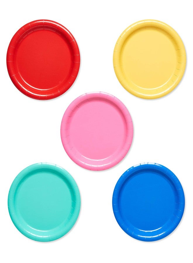 American Greetings 50-Count 7 in. x 7 in. Rainbow Paper Dessert Plates - Image 1