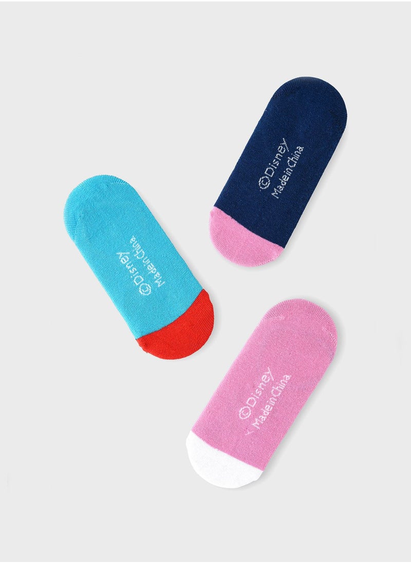 Disney - Kids 3 Pack Princess No Show Socks - Image 1