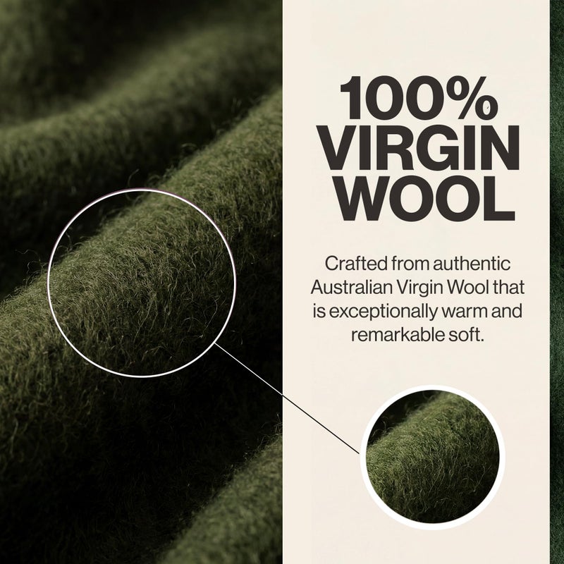 Whispering Winds 100% Wool Blanket - Premium Ultra-Soft & Warm, Twin 62"x 84" Large Size Blanket for Couch, Bed, Home, Camping & Outdoors - Image 2
