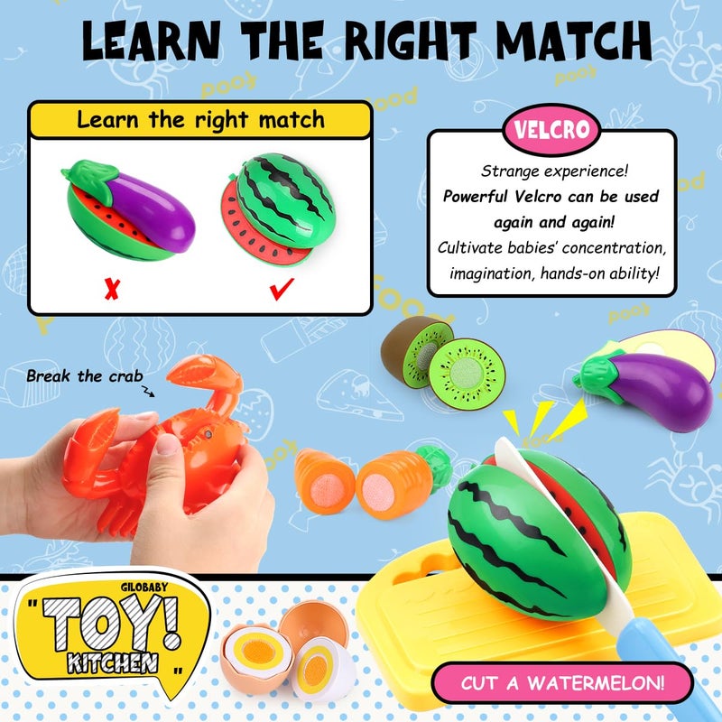 GILOBABY Play Kitchen Accessories, Play Food Sets for Kids Kitchen Playset with Pots and Pans Set, Cooking Utensils, Preschool Learning Education Toys for Toddlers, Birthday Gifts for Girls (Pink) - Image 5