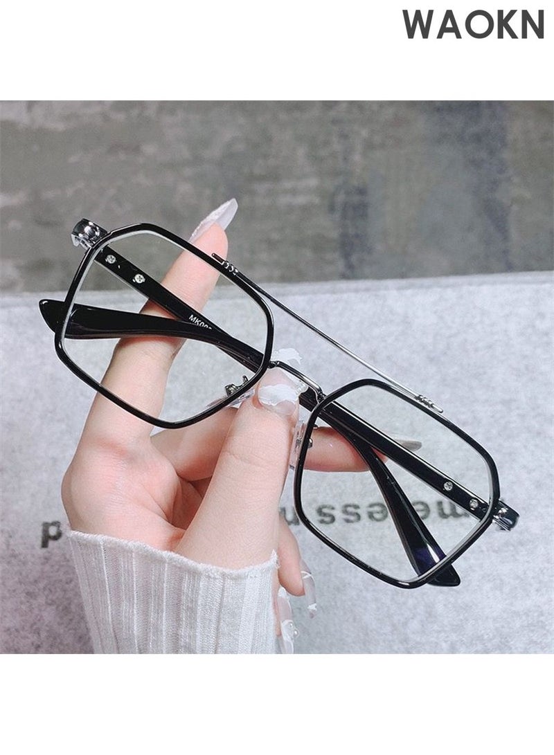 WAOKN Anti Blue Light Glasses Women Men - Retro Round Computer Glasses Blue Light Filter Digital Devices with Metal Frame 100% UV Protection, Anti Eye Eyestrain UV 400 Protection Reading Gaming Glasses - Image 5