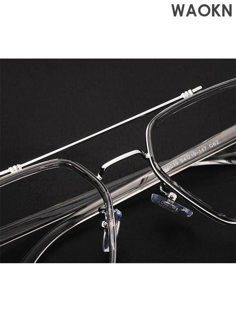 WAOKN Anti Blue Light Glasses Women Men - Retro Round Computer Glasses Blue Light Filter Digital Devices with Metal Frame 100% UV Protection, Anti Eye Eyestrain UV 400 Protection Reading Gaming Glasses - Image 2