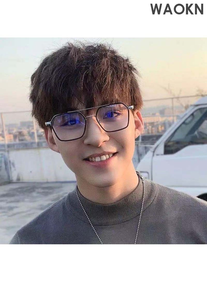 WAOKN Anti Blue Light Glasses Women Men - Retro Round Computer Glasses Blue Light Filter Digital Devices with Metal Frame 100% UV Protection, Anti Eye Eyestrain UV 400 Protection Reading Gaming Glasses - Image 4