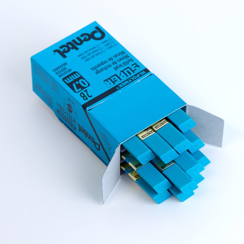 Pentel Super Hi-Polymer Lead Refills, (0.7mm) Medium, 2B, 12 Tubes, 144 Pieces of Lead (50-2B) - Image 2