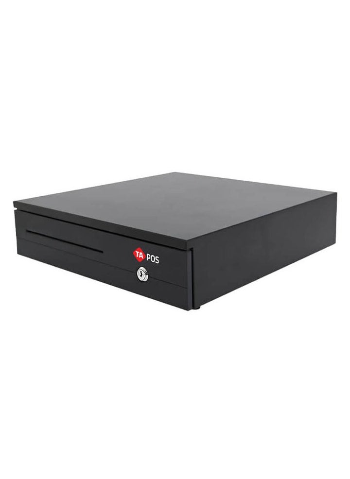 TA POS Durable black 5-slot cash drawer with lock and money box 