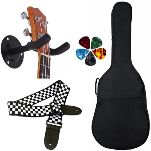 MOCKING BIRD Chess Edition Padded Acoustic Guitar Bag with Wall Mount Hanger, Adjustable Strap & 5 Picks - Waterproof Guitar Cover Gig Bag for 38, 39, 40, 41 Inch Acoustic, Electric & Bass Guitars - Image 1