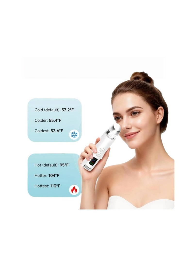 A 2-in-1 hot and cold massage wand for reducing puffiness, suitable for the face and eye area. Featuring adjustable temperature settings and dual hot/cold functions, this portable skincare tool effectively eliminates puffiness and dark circles, leaving the skin radiant. - Image 1