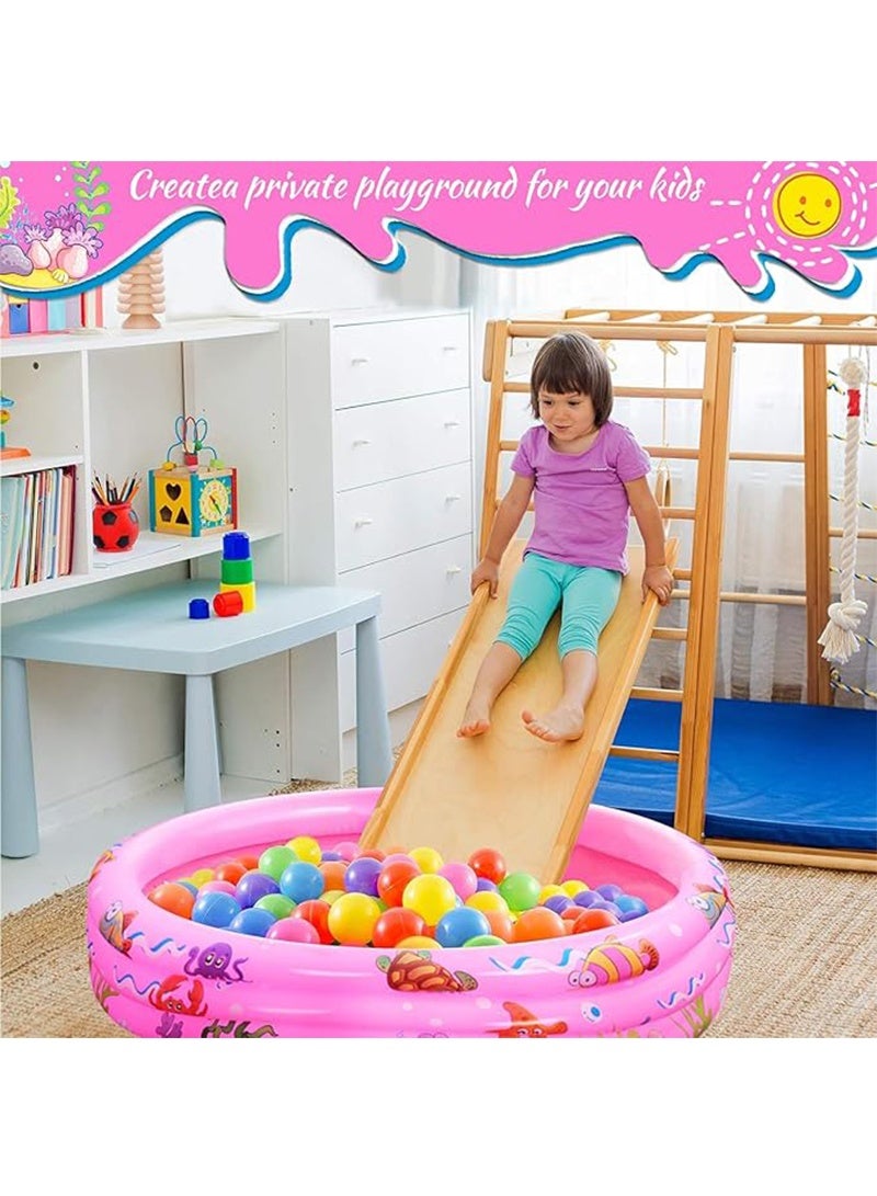 Topyich Inflatable Swimming Pools for Kids, Portable Baby Pool with Little Pump,Kiddie Paddling Pool for Home Outdoor(Pink, Random Pattern) - Image 3
