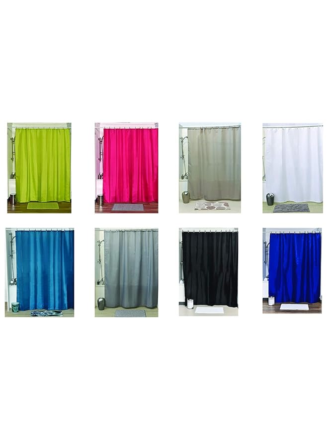 erorex 1204103 Design Fabric Polyester Shower Curtain With 12 Matching Rings Black  - Image 5