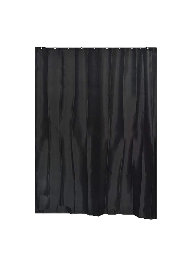 erorex 1204103 Design Fabric Polyester Shower Curtain With 12 Matching Rings Black  - Image 1