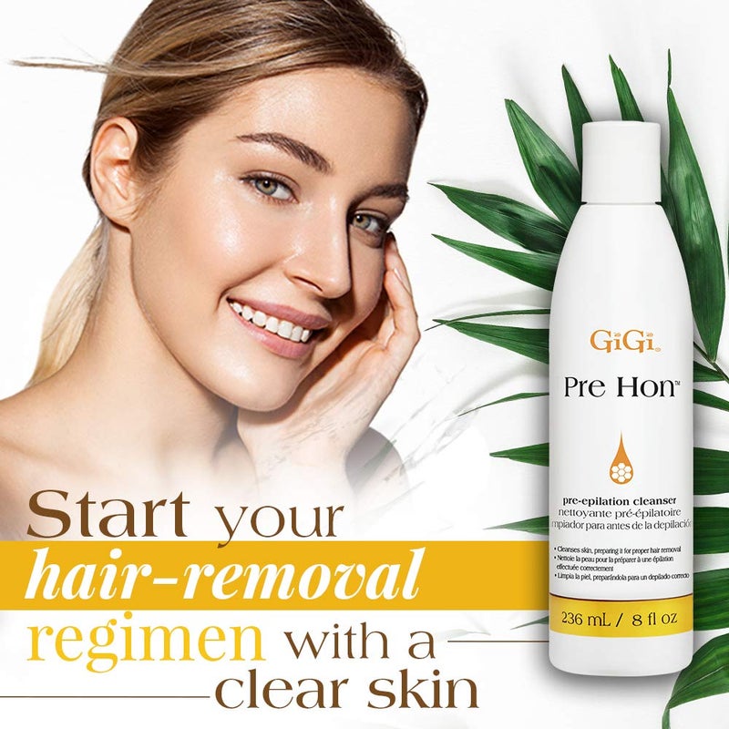 GiGi منظف جي جي قبل إزالة الشعر بالشمع - تحضير البشرة لإزالة الشعر بالشمع، يزيل الزيت والشوائب، مثالي للوجه والجسم، 8 أونصة سائلة - Image 4