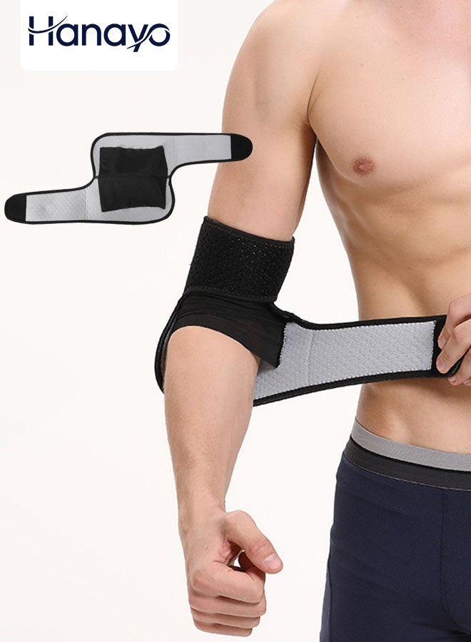 Hanayo 1 Pcs Elbow Brace Adjustable Elbow Strap Breathable Elbow Brace Unisex Arm Sleeve for Outdoor Running Basketball Cycling Fitness(Black) - Image 1