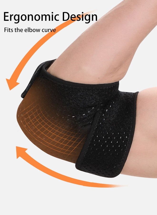 Hanayo 1 Pcs Elbow Brace Adjustable Elbow Strap Breathable Elbow Brace Unisex Arm Sleeve for Outdoor Running Basketball Cycling Fitness(Black) - Image 4