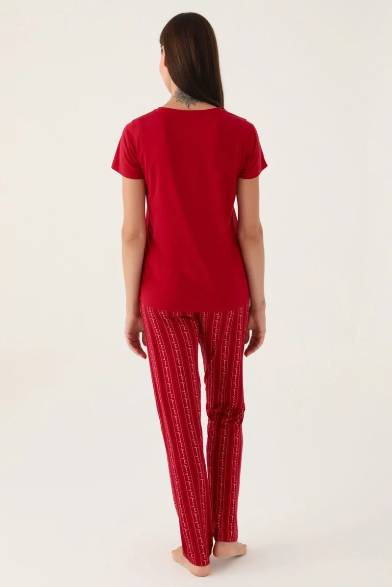 ارنيتا The Burgundy Women's Short Sleeve Pajama Set
