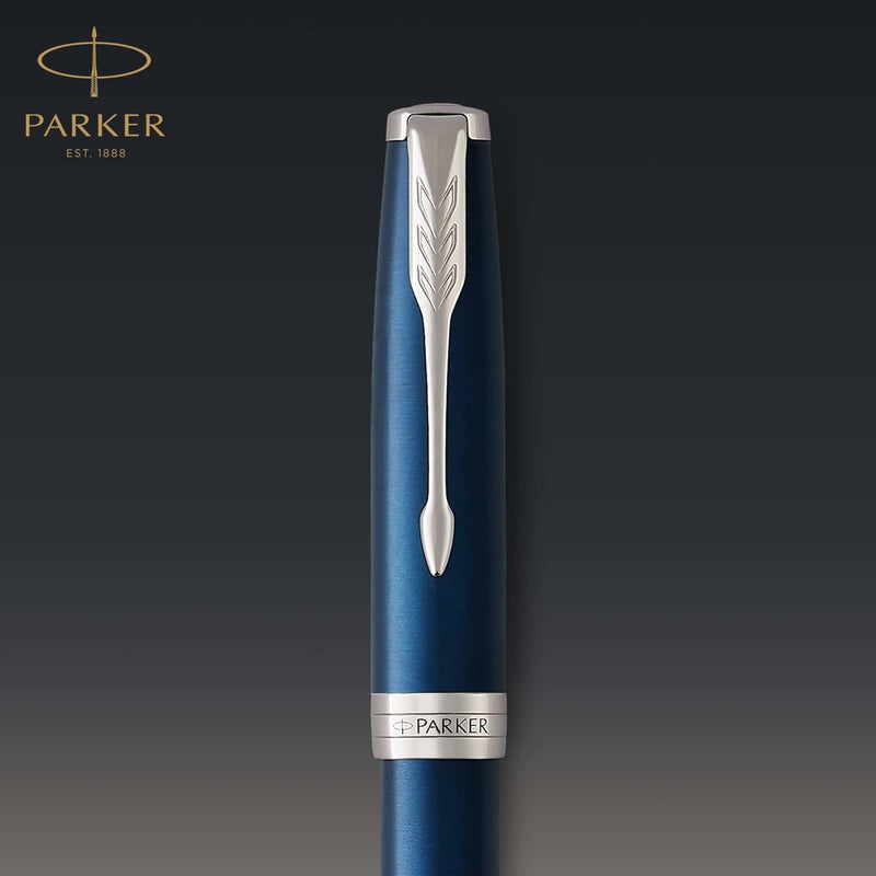 PARKER Sonnet Fountain Pen, Blue Lacquer with Palladium Trim, Medium Nib (1945364) - Image 5