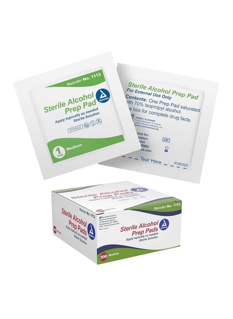 Dynarex Dynarex Alcohol Prep Pads - 200/Box - Medium 