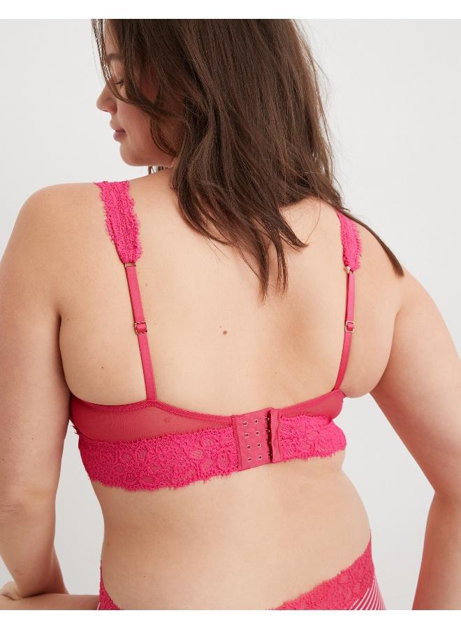 Aerie Eyelash Lace Padded Plunge Bralette
