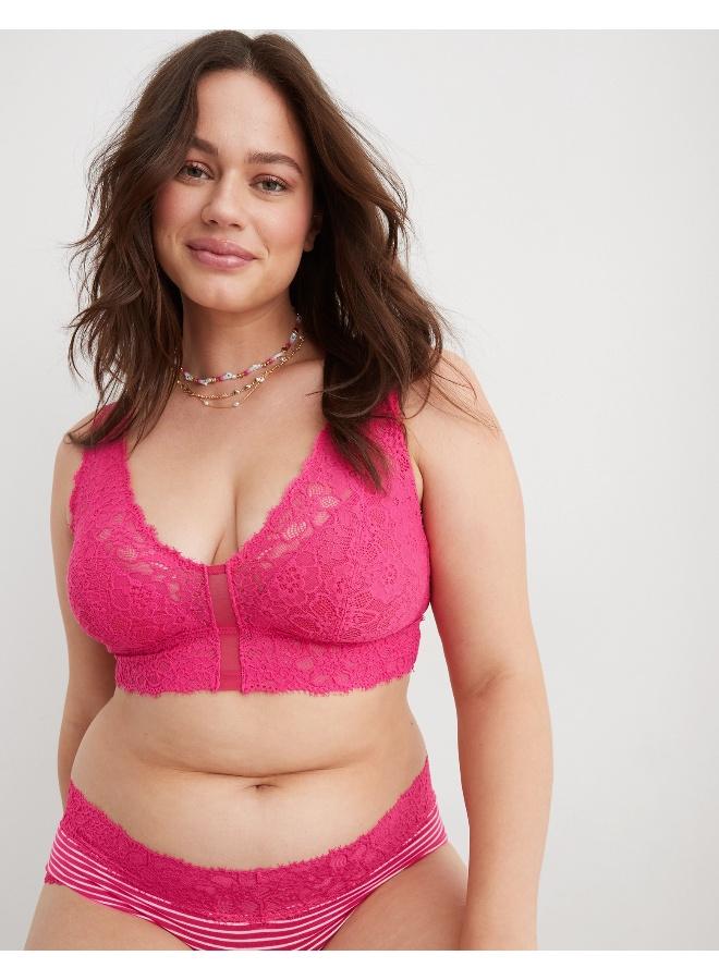 Aerie Eyelash Lace Padded Plunge Bralette