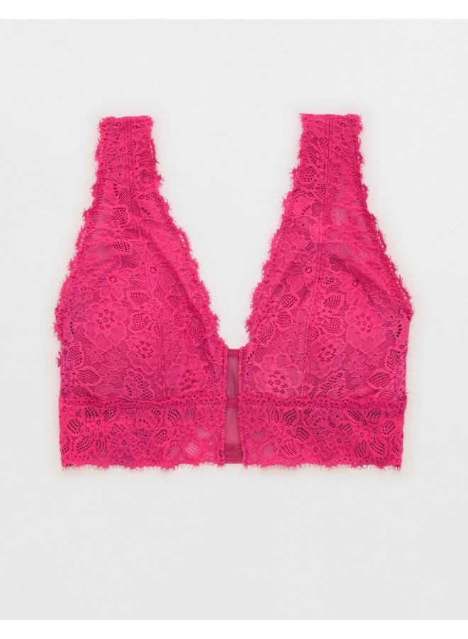 Aerie Eyelash Lace Padded Plunge Bralette
