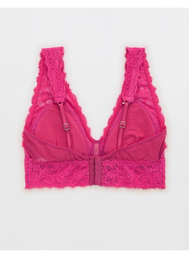 Aerie Eyelash Lace Padded Plunge Bralette