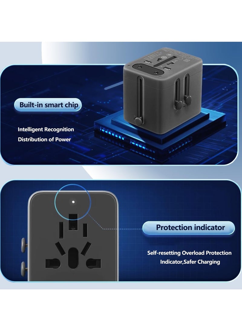 Universal Travel Adapter International Plug Adapter Offers 6A Smart Power 3A/5V USB-CA Ports Multi AC Outlet All-in-One Power Plug Adaptor Worldwide Charger for EU US UK AU 200+ Countries (67W-2C1A) - pzsku/Z32ABDF2B92FADF3703D2Z/45/_/1730887094/20c81438-4ae4-459d-95c7-4e20186448d4