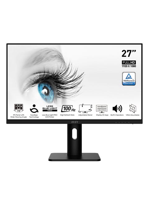 PRO MP273AP 27" Professional Business Monitor, FHD 100Hz Anti Glare IPS Display, 1ms MPRT Response Time, 2x 3W Speakers, Adaptive Sync, Display Kit Support, DP / HDMI / VGA Black