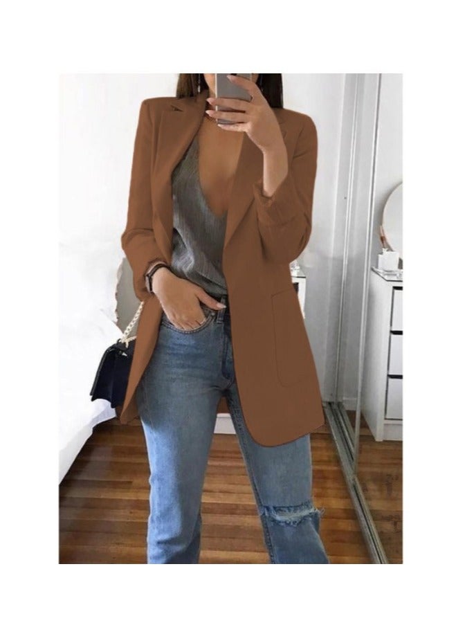 Shougu New Women's Casual Long Sleeved One Button Suit Jacket  - Image 1