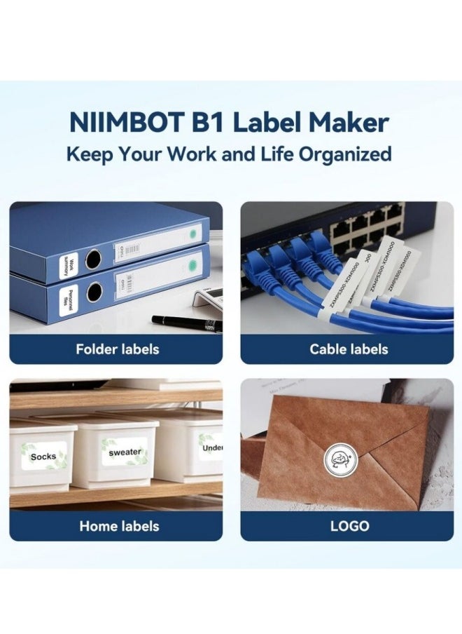 Bluetooth Label Printer Label Maker Machine with 1 Roll Starter Tape