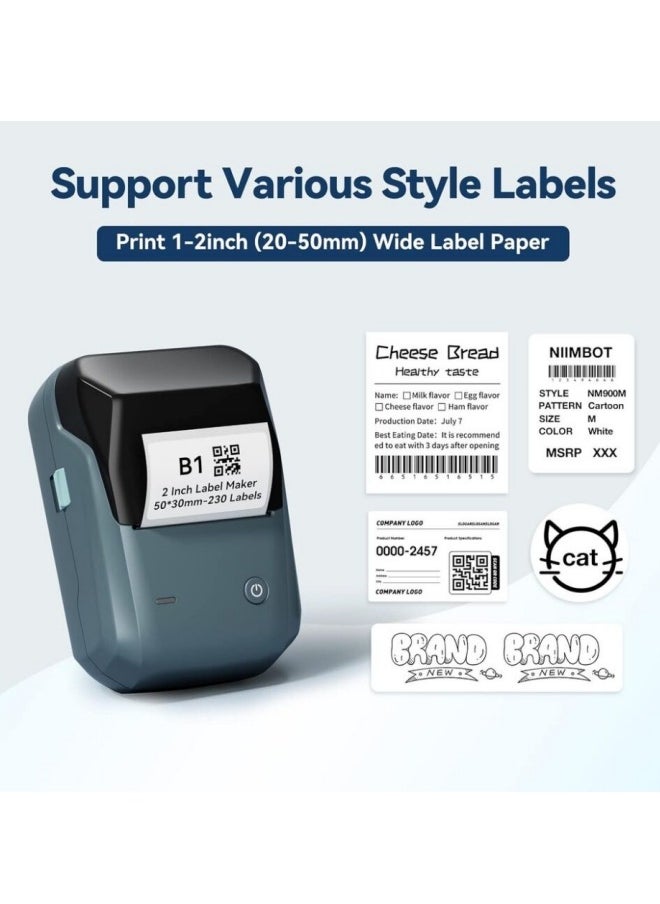 Bluetooth Label Printer Label Maker Machine with 1 Roll Starter Tape