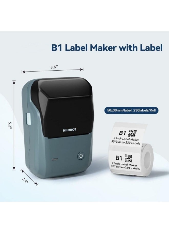 Bluetooth Label Printer Label Maker Machine with 1 Roll Starter Tape