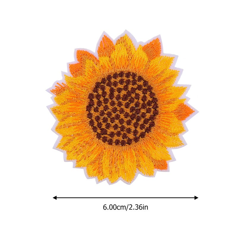 Sunflower Embroidery Patches 10PCS Iron On For Clothing DIY Crafts Decor - Image 3