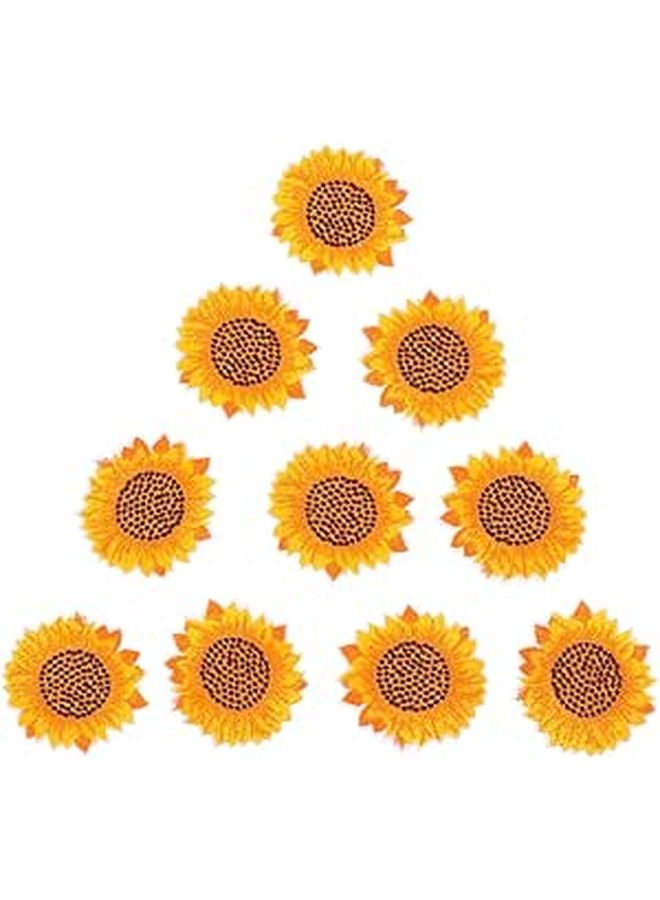 Sunflower Embroidery Patches 10PCS Iron On For Clothing DIY Crafts Decor - Image 1