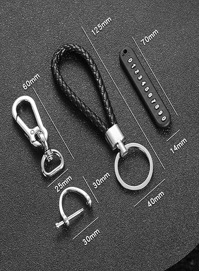 VASANGI Anti-Lost Car Keychains With Phone Number Tag Metal Keychain Double Pendant Keyring For Office Home Car Bike (Black) - Image 3