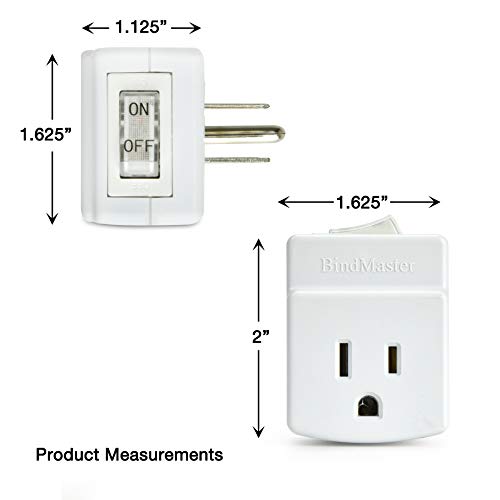 BindMaster 3 Prong Grounded Single Port Power Adapter with Indicator On/Off Switch (3 Pack) - Image 3