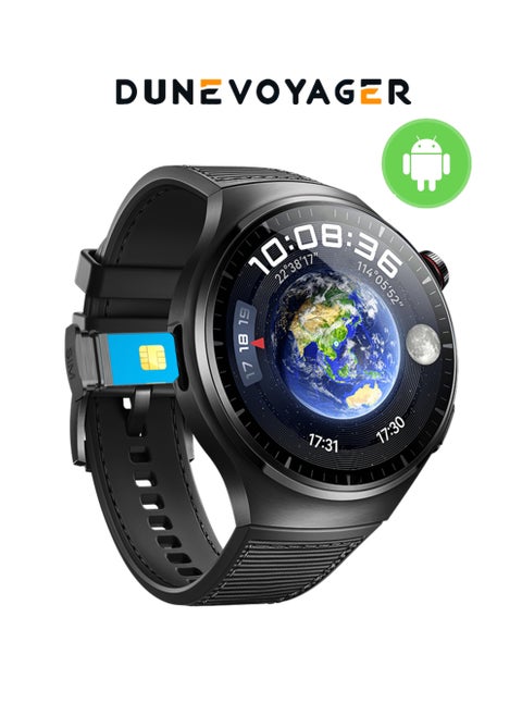 4G SIM AMOLED Android Smart Watch  with 2.2-inch Display,  6GB RAM, 64GB ROM, IP68 Waterproof, 2 Straps, Built-in WiFi, GPS, Bluetooth, and Fitness Tracker – Supports Google Store for App Downloads