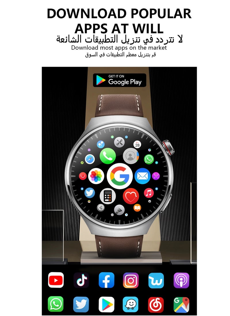 DuneVoyager - 4G SIM AMOLED Android Smart Watch  with 2.2-inch Display,  6GB RAM, 64GB ROM, IP68 Waterproof, 2 Straps, Built-in WiFi, GPS, Bluetooth, and Fitness Tracker – Supports Google Store for App Downloads - Image 1